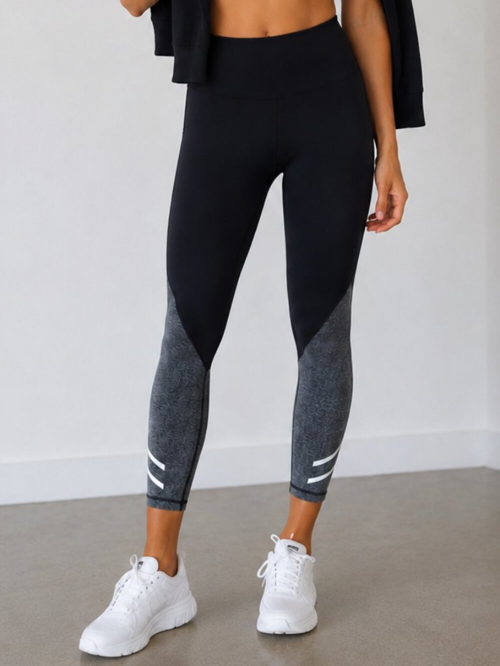 Zella Women's Legging High Rise Pants Activewear Colorblock Black Gray Size XL